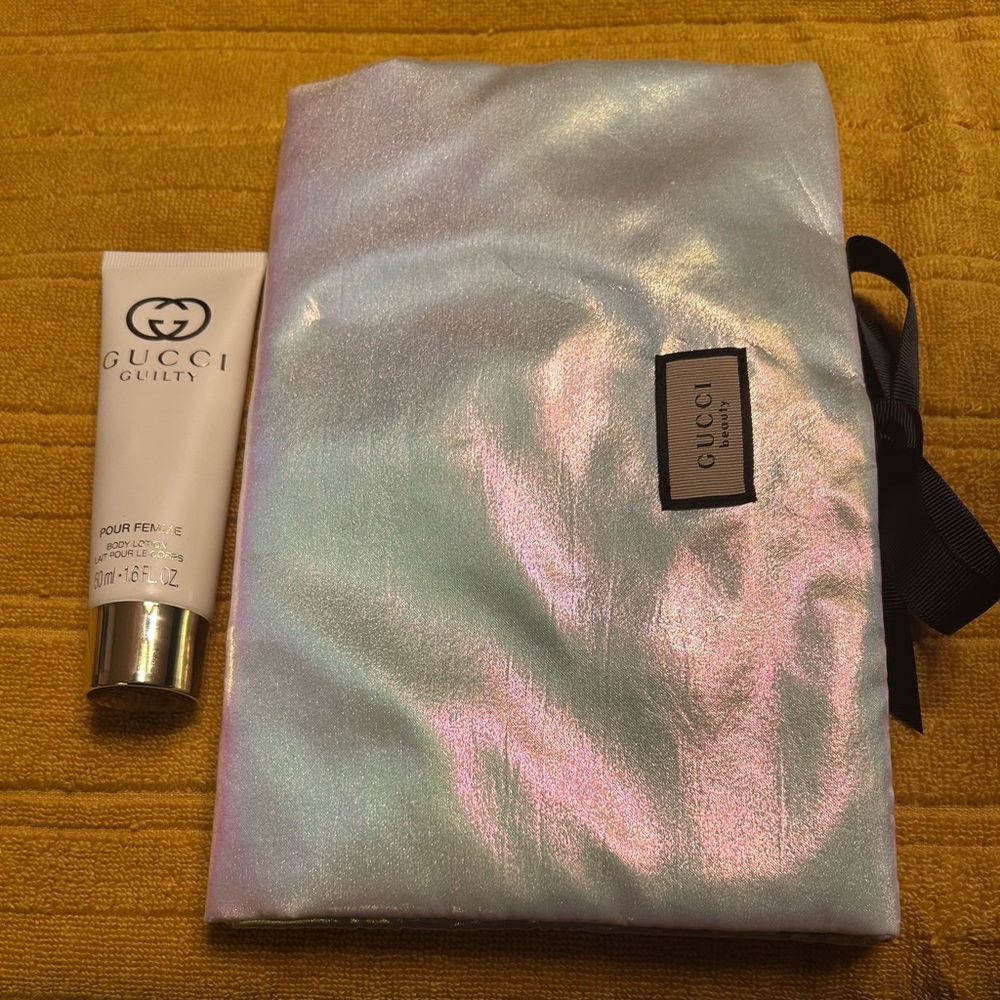 Gucci Guilty body lotion & cosmetic bag